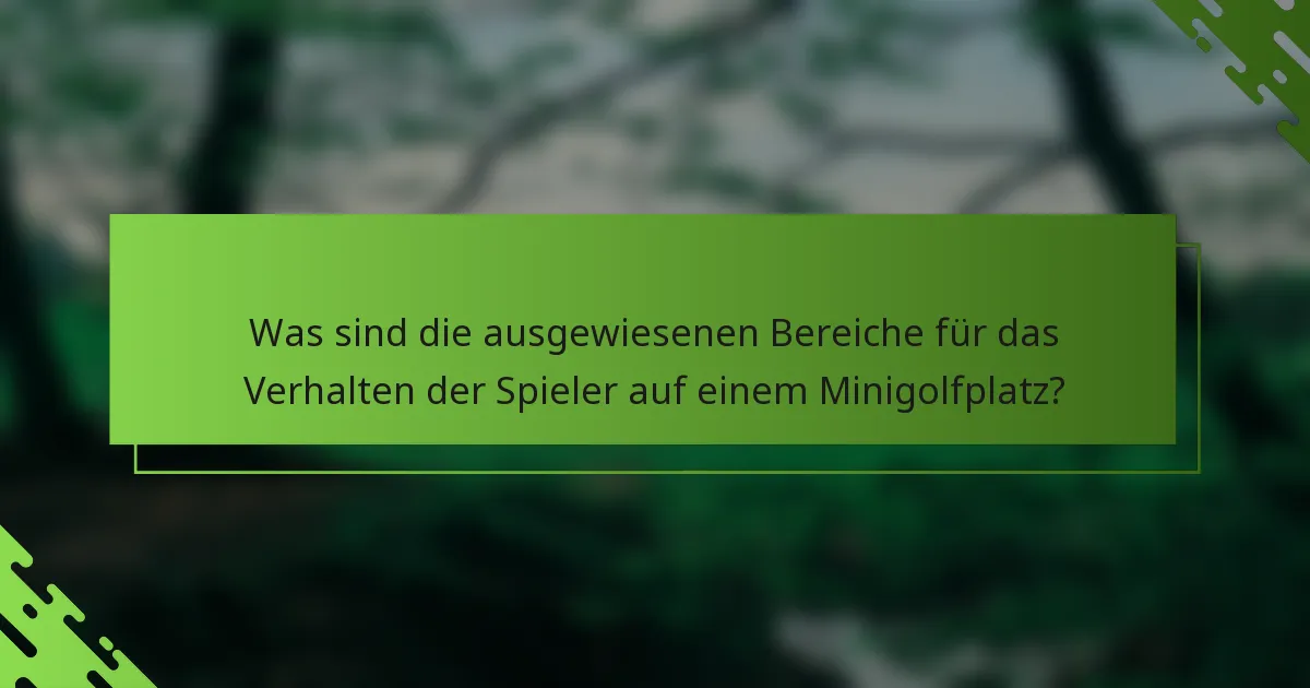 Was sind die ausgewiesenen Bereiche für das Verhalten der Spieler auf einem Minigolfplatz?