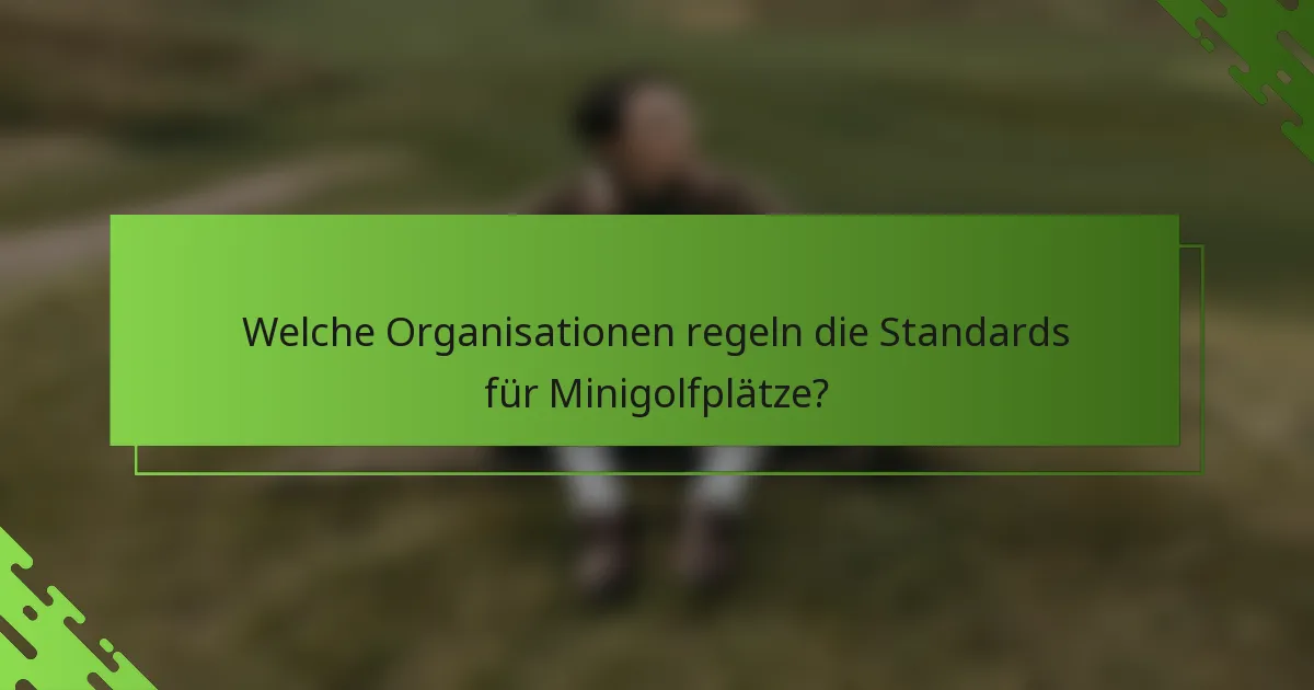 Welche Organisationen regeln die Standards für Minigolfplätze?