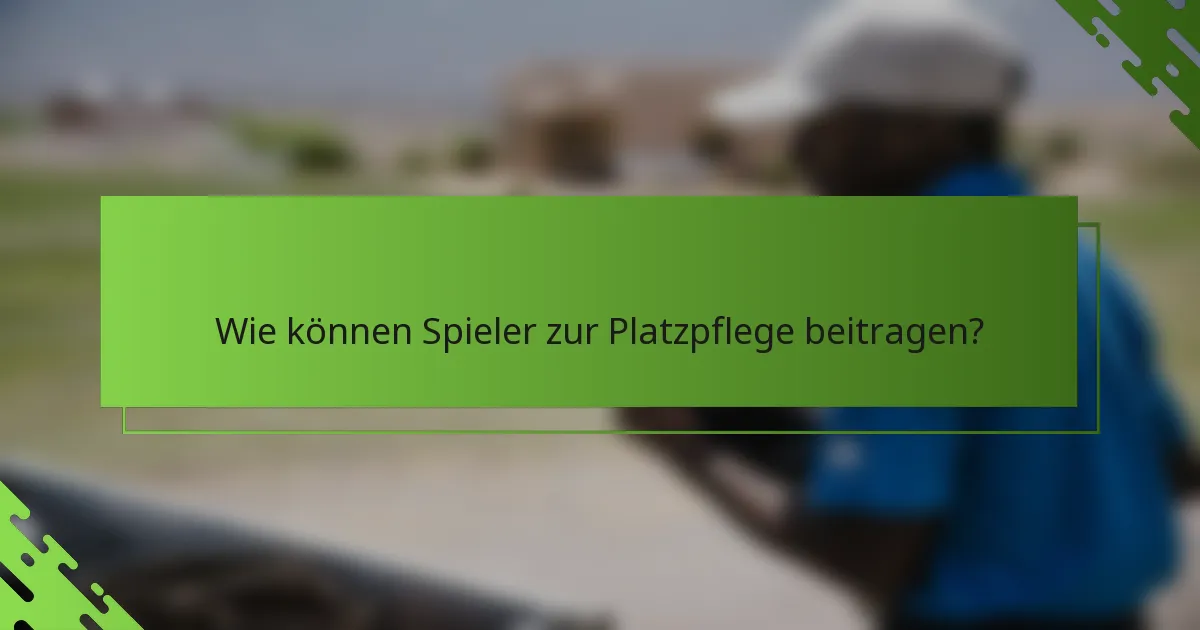 Wie können Spieler zur Platzpflege beitragen?